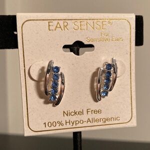 Silver and Blue Earrings